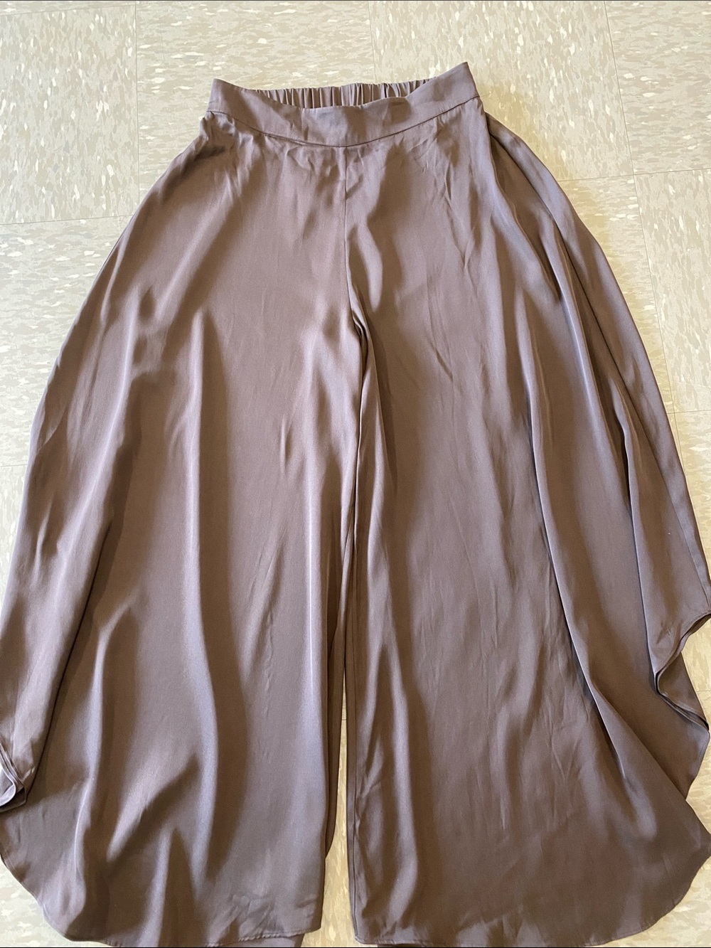 Quince Stretch Silk Palazzo Pants / Chocolate